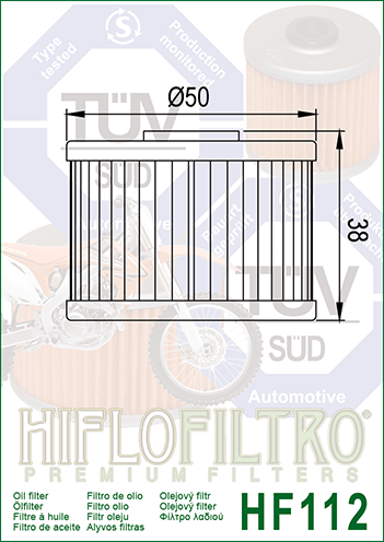 Hiflo HF112 Oil Filter Honda XR 650 L 93-16