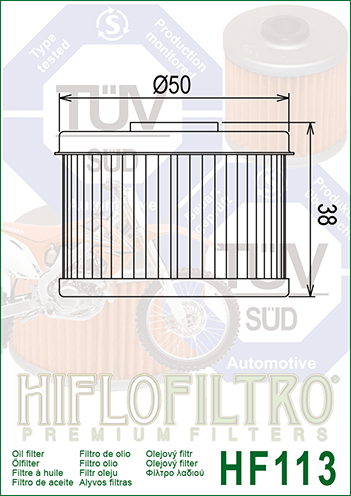 TRX350 Filtro de aceite de motor Honda HF113 HIFLO Filtros HIFLO Foreman Rancher 