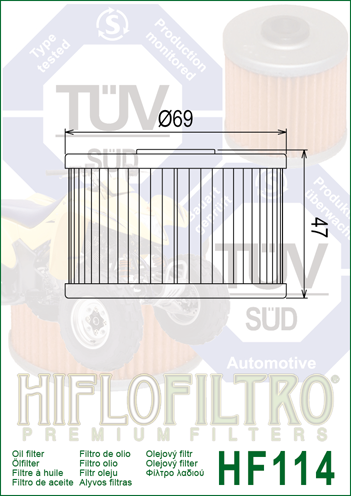 2015-2020 Honda TRX500FA Rubicon Fourtrax AUTOMATIC MODELS Oil Filter HF114