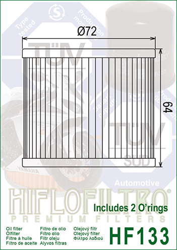 HIFLO FILTRO OIL FILTER WITH ORINGS HF133 FOR 89-09 SUZUKI GS 500 SEE BELOW 