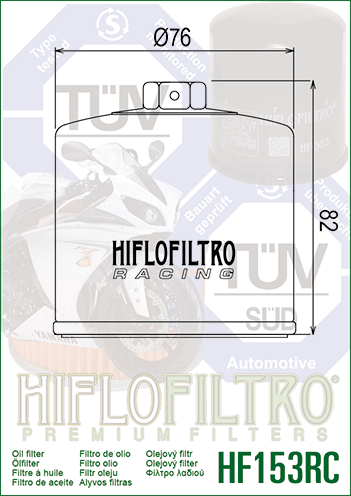 Bimota Bimota DB9 1198 Brivido 11-15 HiFlo Racing Oil Filter OE Quality HF153RC 
