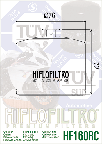 2010-2020 HiFlo Race Racing Oil Filter HF160RC FITS BMW S1000 RR K46