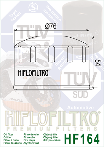 Hiflo Quantity 2 Motorcycle Oil Filter HF164 