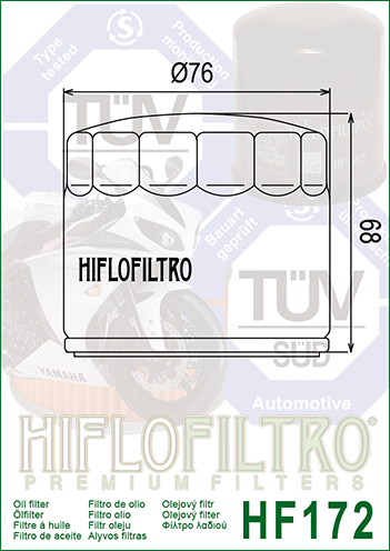 HF172C HIFLO OIL FILTER FOR HARLEY DAVIDSON 