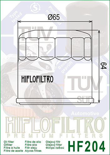 Hiflofiltro HF204 Premium Oil Filter Black for sale online 