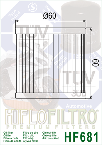 Hiflo Oil Filter HF681 Hyosung GT650 S Sport 2005-2008 