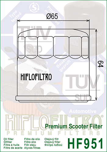 Ölfilter Hiflo HF951 für Honda FJS 400 600 Silver Wing NC 700 NSS 250 SH 300 