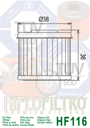 FILTRE HUILE HIFLOFILTRO HF116 Honda CRF450 R-H,J 2017 < 2018